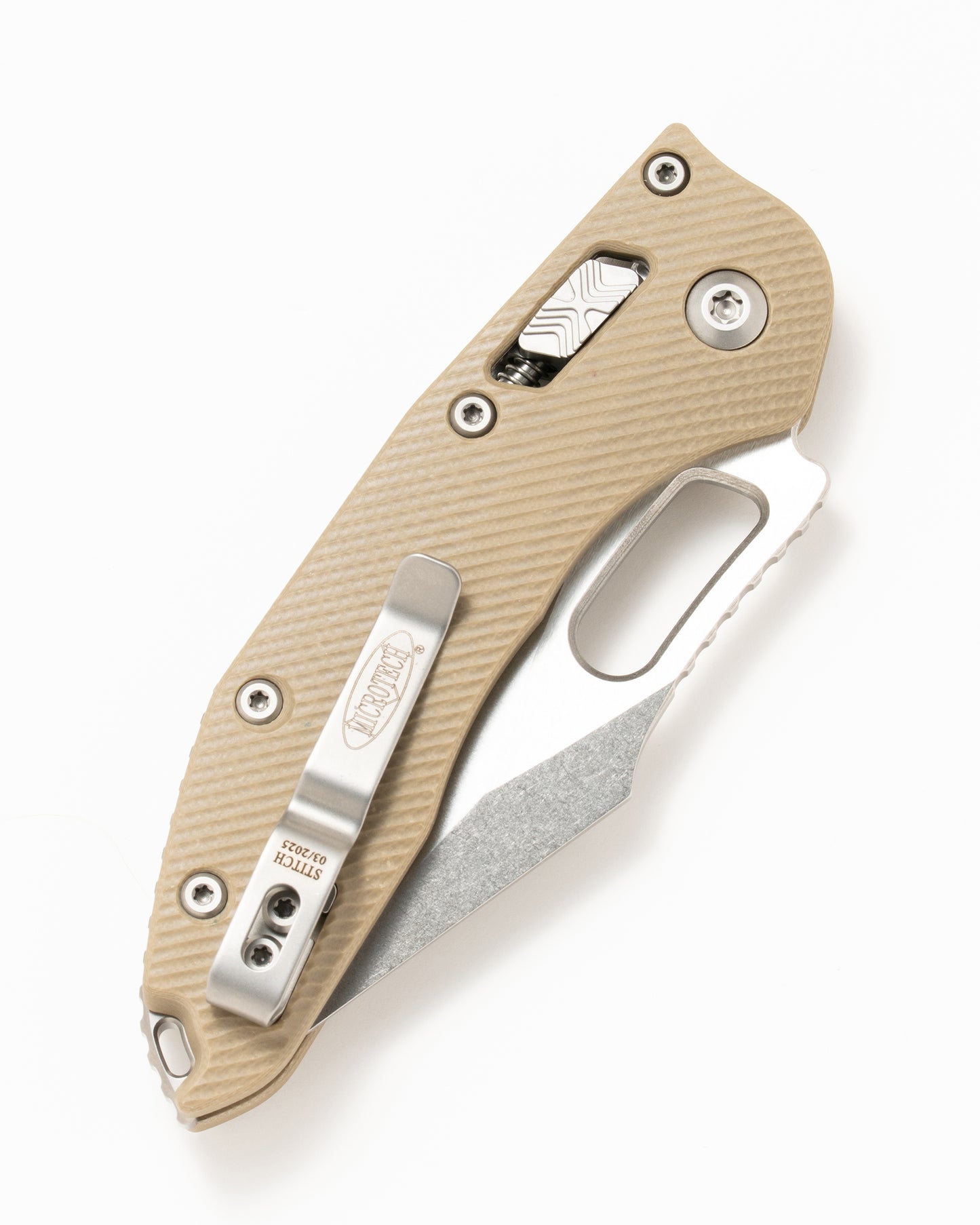 STITCH RAM LOK S/E STONEWASH FULL SERRATE FLUTED G-10 TAN (169RL-12FLGTTA) FACTORY SECOND