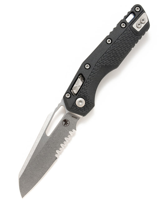 MSI S/E STONEWASHED PART SERRATE TRI-GRIP POLYMER BLUE BACKSTRAP (210T-11PMBK-A1)